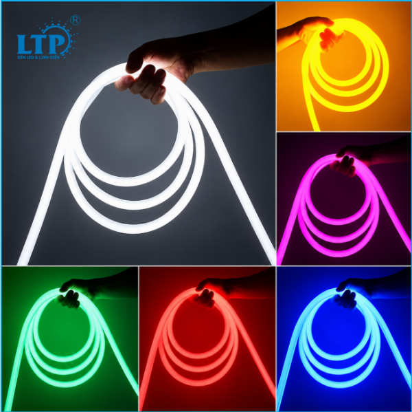 Đèn LED Dây Neon 220V Ống Tròn 360° 14mm – LTP 517-360