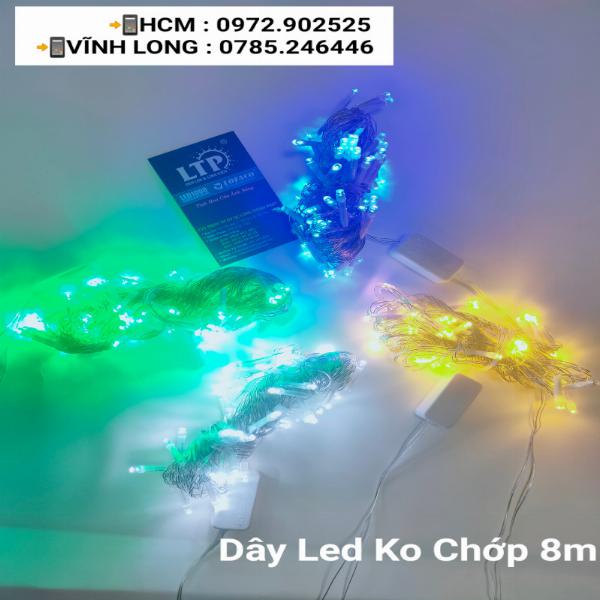Dây đèn noel không chớp 8m 50b các màu, đèn trang trí noel 