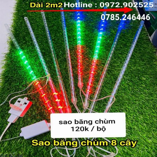 Đèn Led sao băng chùm 8 Cây 50cm - Các Màu