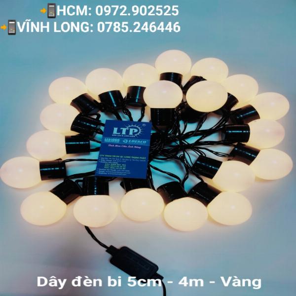 Dây đèn led hình bi 4cm - 20 bóng, Dây đèn led trang trí